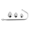 Stainless Steel Anal Hook Small Medium Large Ball Head for Choose Butt Plug dilator Metal Prostate Massager sexy Toy Male266z