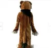 Halloween Brown Husky Fox Dog Mascot Costume Long Fur Fursuit Clothing Adult Size high quality