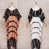 Black Sexy Striped Women Clothes V-neck Short Batwing Sleeve Lady Loose Dress Summer Dresses Plus Size Q1244 220510