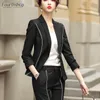 Женские брюки для женщин Blazer Blazer костюмы для женщин Офис Офис Леди Бизнес Работа Униформа Интервью Формальные Брюки Костюм Женский 2022 Осень х