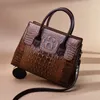 Damen-Umhängetaschen aus Leder, hochwertige, geprägte Krokodil-Handtasche, großes Fassungsvermögen, horizontale Retro-Lederhandtaschen, elegant, per204x