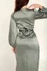 الفساتين غير الرسمية أليغايا أزياء الخصر فستان ساتان للنساء 2022 صيف دبي تركيا الحجاب الإسلام الإسلامية الملابس الأفريقية