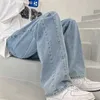 Men's Jeans White Black Blue Loose Baggy Men Casual Denim Pants Straight Trousers Wide Leg Streetwear Hiphop Harem JeansMen's