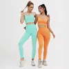 Heißer Verkauf Gestrickte Nahtlose Pfirsich Hüfte Heben Yoga Kleidung Sport Yoga-sets Fitness Anzug Frauen