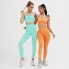 Hot Selling Gebreide Naadloze Peach Hip Raise Yoga Kleding Sport Yoga sets Fitness Pak Dames