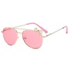 Lunettes de soleil Fashion Girls Bow Metal Frame Kids Glasses Enfants Enfants en dehors des lunettes de fête des lunettes mignonnes Soleil 2455