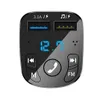 자동차 FM 송신기 Bluetooth 5.0 Aux 핸즈프리 무선 자동차 키트 듀얼 USB 자동차 충전기 자동 라디오 FM 변조기 MP3 플레이어 어댑터