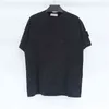 Steen Zomer Crew Neck Oud met Gaten Heren T-shirts Europees en Amerikaans Modemerk Losse Eenvoudige Simple Paar Korte Mouwen Badge