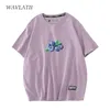 WAVLATII Maglietta da donna in cotone bianco Maglietta da donna con stampa mirtillo Casual Maglietta estiva a maniche corte rosa WT2206 220615