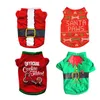 Moda de Natal Roupas para cães Inverno quente e aconchegante Quatro camisetas de algodão Colete roupas