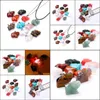 Pendant Necklaces Pendants Jewelry Natural Stone Chakra Reiki Healing Quartz Crystal Carve Elephant Necklace For Women Men Jewelr Drop Del