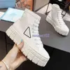 Double Wheel Designer Sneakers High Top Nylon Gabardine Skor Mode Platform Trainers Lyx Outdoor Sneaker Trippel Sko med tjock botten