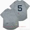 Film Vintage Baseball Jerseys porte cousu 5DiMaggio 7Mantle 10Rizzuto tout cousu respirant Sport vente maillot de haute qualité