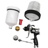 Professional Spray Guns Gun 1,3/1,7 mm Nozzle auto reparatie verf met 400cc PPS tank luchtmengbeker en adapter