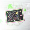 10 pièces 13x9.8 cm Art carton coloré magique grattage peinture avec dessin bâton jeux de fête artisanat enfants jouet
