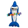 Traje de la muñeca de la mascota 993 Traje de la mascota del tiburón azul Vestido de lujo Navidad Halloween para adultos