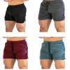 Summer Gyms Workout Macho respirável malha rápida seca roupas esportivas risque praia shorts sólidos homens fitness fisiclebuilding 220714