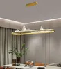 Moderne Pendelleuchten Schlafzimmer Wohnzimmer Linie Kronleuchter Oval/gerade hängende Aluminiummalerei Acrylschirm Innenbeleuchtung