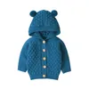 Giacche Cute Ear Toddler Ragazzi Ragazze Bambini Maglione per bambini Cappotto caldo in maglia con cappuccio Capispalla 220826