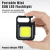 Mini LED Flashlight Work Light Portable Pocket Torch Keychains USB Rechargeable for Outdoor Camping