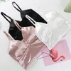 Bustiers & Corsets Sexy V Neck Bras Beauty Backs Wrap Chest Wireless Satin Tank Women Crop Top Underwear Summer Lingeries Tube Bralette Tops