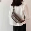 أكياس الخصر HBP Houndstooth Womaid Women Canvas و Pu Packing Fanny Fanny Pack Ladies Wide Band Crossbody Trend