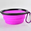 Pet Dog Bowls Folding Portable Dog Food Container Silikon Pet Bowl Puppy Collapsible Bowls Pet Feed Bowls med klättring av spänne F0711