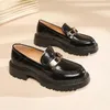 Women Loafer Sneakers Spring Genuine Leather Platform Shoes Casual British Style Female Penny Shoes