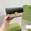 Borsa a tracolla con lucchetto a catena Portafogli lunghi Borse da donna Borsa Tasca interna con zip in tela Lettere di moda Hardware dorato Patta classica