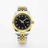 Digital Mens Gold Watch 8750 Japan Automatisk mekanisk rostfritt stål Silverband Dykning Collection