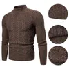 Trendy gestrickter Pullover halb hoher Kragen bequeme Twist -Farb -Männer Pullover Männer Pullover Pullover Kleid L220801