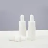 mini flacone contagocce per pipetta in vetro per olio essenziale bianco nero opaco da 10 ml di lusso all'ingrosso da 5 ml