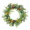 装飾的な花の花輪はホームシミュレーションのために落ちる牡丹花飾りガーランドスプリングウェルカムピンククリスマスリースフォーム18インチデコール