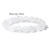 Hebras de cuentas de alta calidad 6 8 10 mm pulsera de cuentas redondas pulseras de piedra de yeso blanco para mujeres hombres pareja brazaletes joyería regalos con cuentas Lar