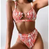 Traje de baño para mujer Sexy Mujeres Bikini de cintura alta Traje de baño Femenino Bandeau Tanga Brasileño Biquini Set Traje de baño Bañista