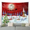 Christmas Wall Carpet Santa Snowman New Year Background Hanging Decoration Fireplace Stockings Gifts Xmas Decor Blanket J220804