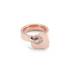 Véritable amour coeur promesse bague en acier inoxydable plaqué or 18 carats Couple bague de mariage bijoux