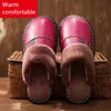 Pantofole invernali in pelle da donna taglia grande 33-46 personalità della moda di alta qualità per la casa comode scarpe in cotone caldo antiscivolo