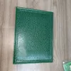 SW -lådor högkvalitativa lyxklocka Green Box Papers Presentklockor Boxar Läderväska Kort för Rolex armbandsur Certifikat Handväsktillbehör