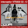 Nadwozie dla Honda Interceptor VFR800 VFR 800 RR CC 800RR 02-12 Bodys 129NO.28 Biały Czerwony Nowy 800CC VFR800RR 02 03 04 05 06 07 VFR-800 2002 2002 2002 2011 2012 Working