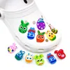 moq 100pcs colorful Easter eggs pattern croc charm 2D Soft pvc Shoe charms Buckles kawaii shoe accessories Decorations for kids Sandals Wristband party gifts