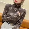 New Turtleneck Sweater Women Pullover Print Luxury Shirt Female Clothing Long Sleeve