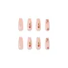 False Nails 24Pcs/Box Long Ballerina Rose Design Artificial Coffin Fake With Glue Full Cover Nail Tips Press On Prud22