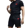 Tute da uomo firmate Estate Uomo Set Tuta Casual T-shirt tinta unita Maniche corte E Pantaloncini Set da 2 pezzi Moda uomo Fitness Pantaloni da allenamento Abiti da allenamento