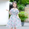 Ny 2022 Summer Bohemian sundress för flickor Floral Print Girls Chiffon Dresses Kids Party Dresses Teenage Girls Clothes E62 G220510