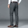 Våren Mens Casual Business Classic Pants Men Straight Solid Color Kaki Office Man Black Grey Blue J220629