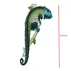 100pcs/lot Large Luxury Green Lizard Brooches Crystal Rhinestone Insect Animal Brooch Pin For Men