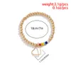 CCB Plastic Strand Beaded Chain Bracelets on Hand for Women Vintage Handmade Heart Pendant Bangles Couple Jewelry Party New