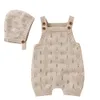 Rompers Korean Style Infant Baby Boys Girls Sleeveless Solid Color Hollow Out Knitting Jumpsuit Hat Toddler Girl RompersRompers