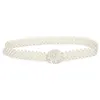 Cinture per perle per donna, europeo e americano, strass floreale, abito bianco elastico